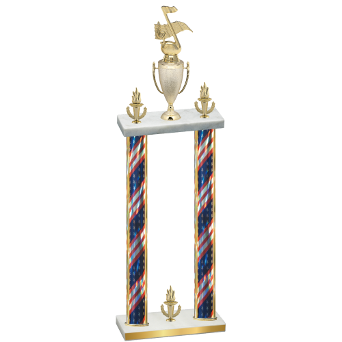 Double Flag USA Victory Music Trophy