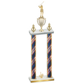 Double Flag USA First Place Golf Trophy