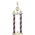 Double Flag USA Second Place Golf Trophy