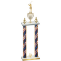 Double Flag USA Fourth Place Golf Trophy