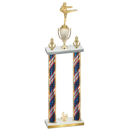 Double Flag USA Fourth Place Karate Trophy
