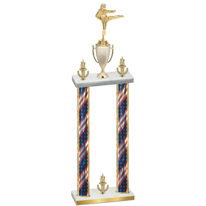 Double Flag USA Victory Karate Trophy