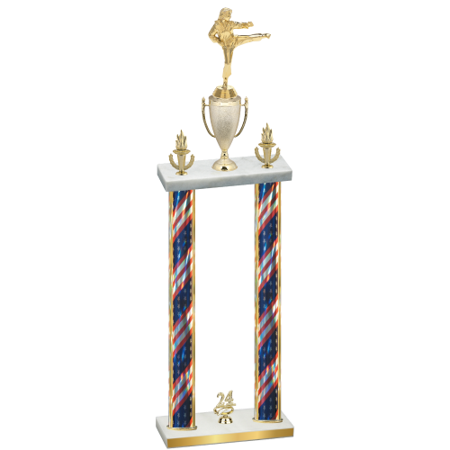 Double Flag USA Year Karate Trophy