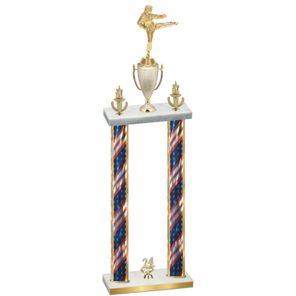 Double Flag USA Year Karate Trophy