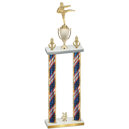 Double Flag USA Year Karate Trophy