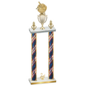 Double Flag USA Second Place Baseball Trophy