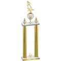 Double Gold Carbon Fiber Second Place Football Trophy