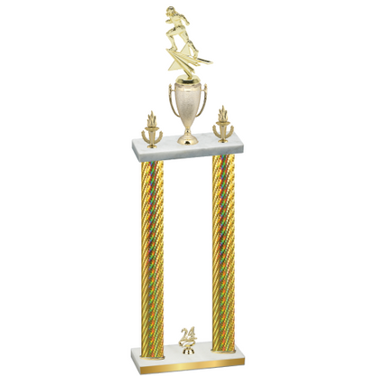 Double Gold Carbon Fiber Year Football Trophy