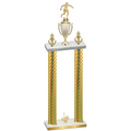 Double Gold Carbon Fiber First Place Soccer Trophy