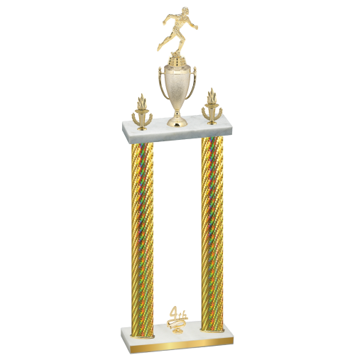 Double Gold Carbon Fiber Fourth Place Running Trophy