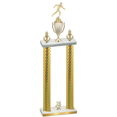 Double Gold Carbon Fiber Year Running Trophy