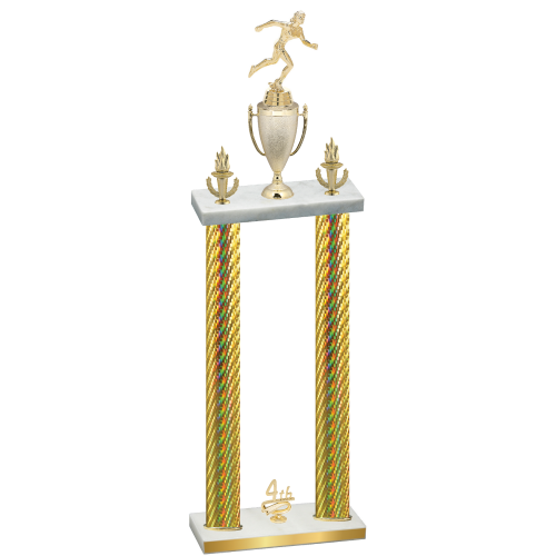 Double Gold Carbon Fiber Fourth Place Running Trophy