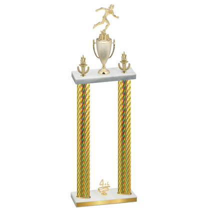 Double Gold Carbon Fiber Fourth Place Running Trophy