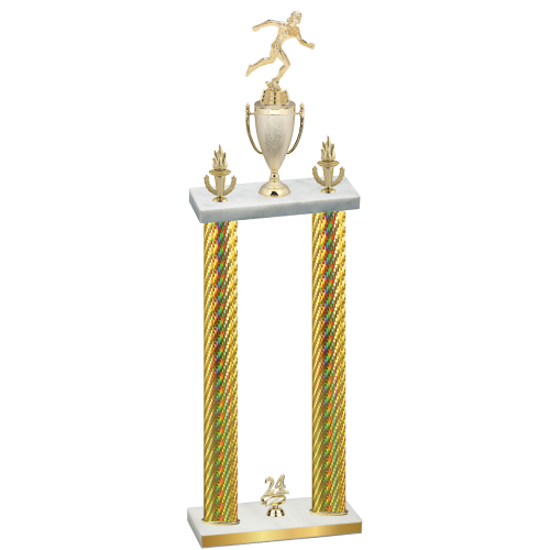 Double Gold Carbon Fiber Year Running Trophy