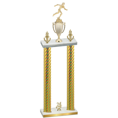 Double Gold Carbon Fiber Year Running Trophy