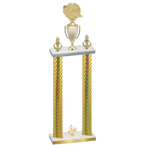 Double Gold Carbon Fiber Fourth Place Running Trophy