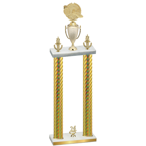 Double Gold Carbon Fiber Year Running Trophy