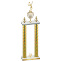 Double Gold Carbon Fiber Fourth Place Tennis Trophy