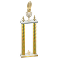 Double Gold Carbon Fiber Fourth Place Football Trophy
