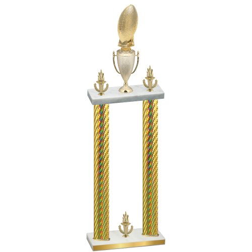 Double Gold Carbon Fiber Victory Football Trophy