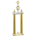 Double Gold Carbon Fiber First Place Wrestling Trophy