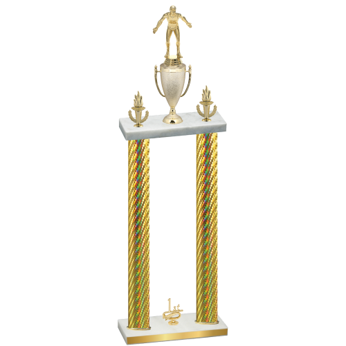 Double Gold Carbon Fiber First Place Wrestling Trophy