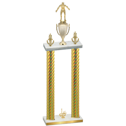 Double Gold Carbon Fiber First Place Wrestling Trophy