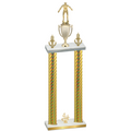 Double Gold Carbon Fiber Fourth Place Wrestling Trophy