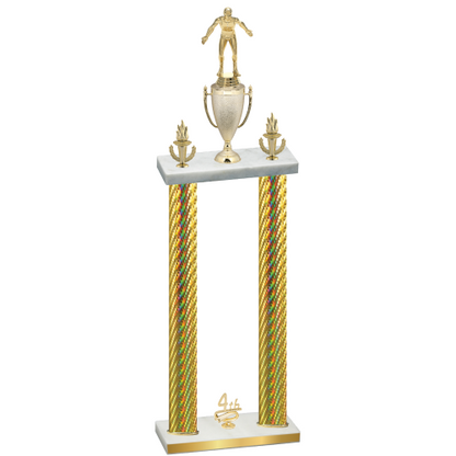 Double Gold Carbon Fiber Fourth Place Wrestling Trophy