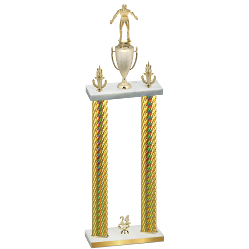 Double Gold Carbon Fiber Year Wrestling Trophy
