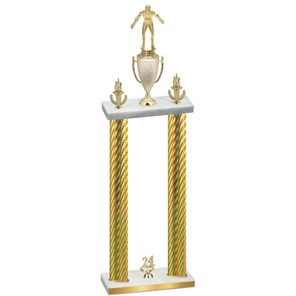 Double Gold Carbon Fiber Year Wrestling Trophy