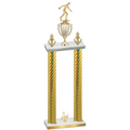 Double Gold Carbon Fiber Third Place Bowling Trophy