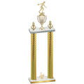 Double Gold Carbon Fiber Third Place Bowling Trophy