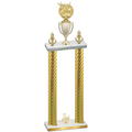 Double Gold Carbon Fiber Third Place Bowling Trophy