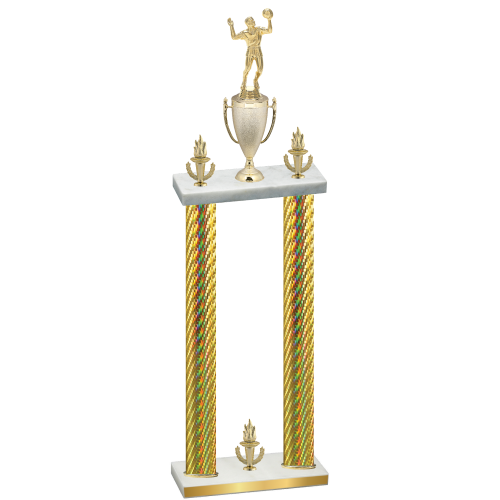 Double Gold Carbon Fiber Victory Volleyball Trophy