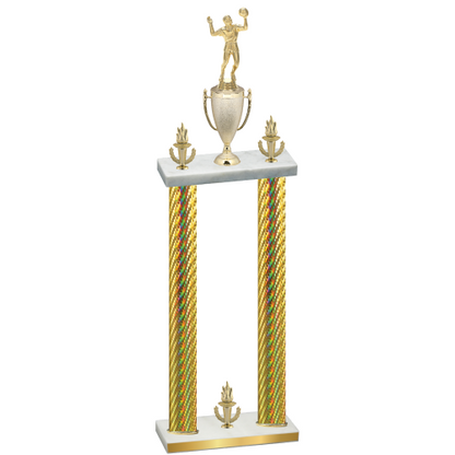 Double Gold Carbon Fiber Victory Volleyball Trophy
