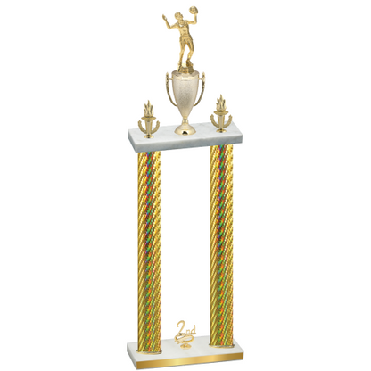 Double Gold Carbon Fiber Second Place Volleyball Trophy