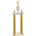 Double Gold Carbon Fiber Third Place Volleyball Trophy