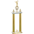 Double Gold Carbon Fiber Fourth Place Volleyball Trophy