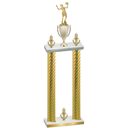Double Gold Carbon Fiber Victory Volleyball Trophy