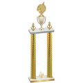 Double Gold Carbon Fiber Third Place Volleyball Trophy