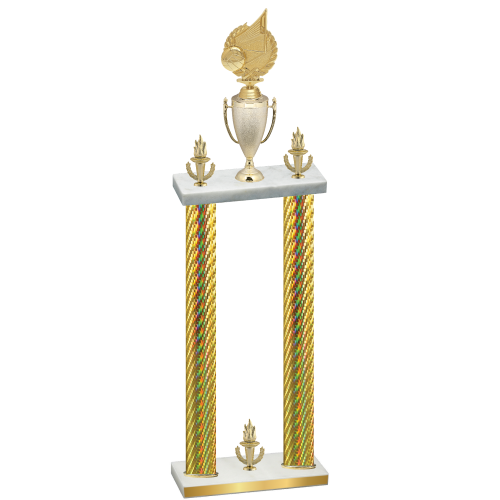 Double Gold Carbon Fiber Victory Volleyball Trophy