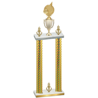 Double Gold Carbon Fiber Victory Volleyball Trophy