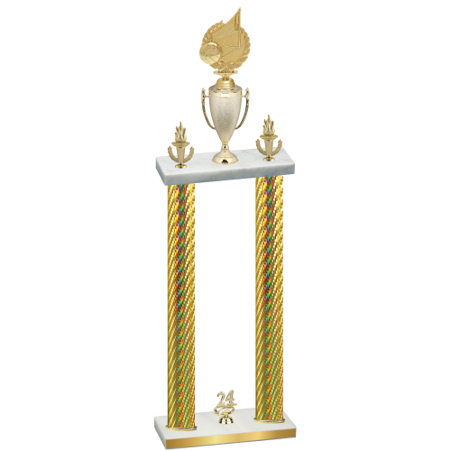 Double Gold Carbon Fiber Year Volleyball Trophy