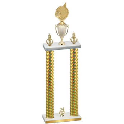 Double Gold Carbon Fiber Year Volleyball Trophy