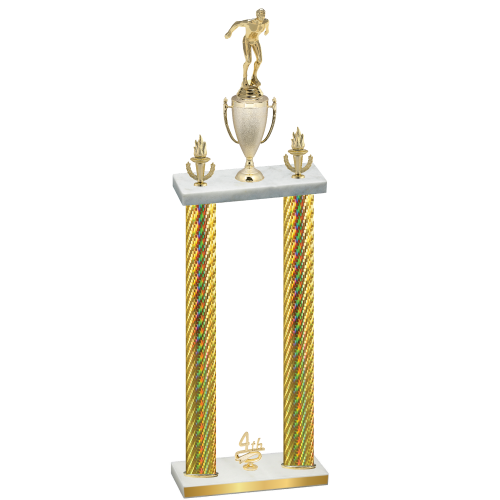 Double Gold Carbon Fiber Fourth Place Swimming Trophy