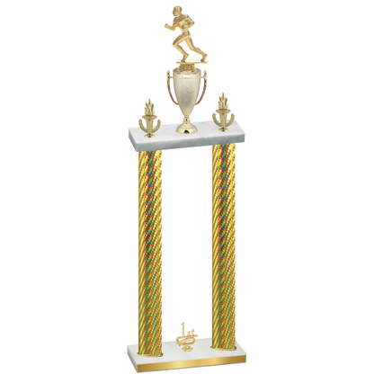 Double Gold Carbon Fiber First Place Football Trophy