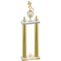 Double Gold Carbon Fiber Second Place Football Trophy