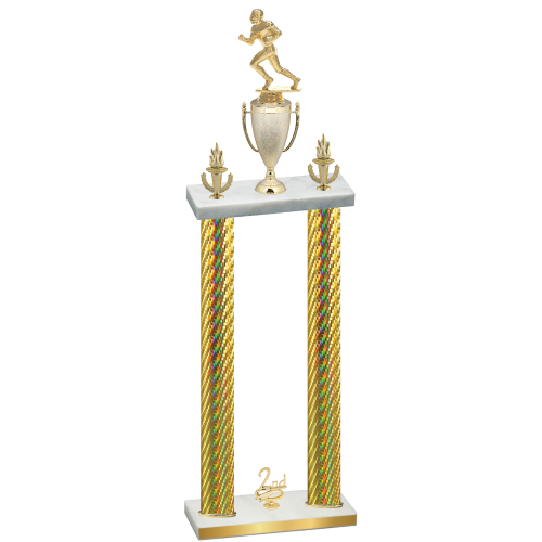 Double Gold Carbon Fiber Second Place Football Trophy