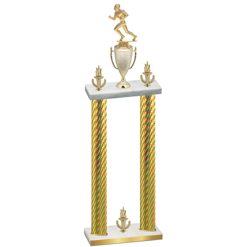 Double Gold Carbon Fiber Victory Football Trophy